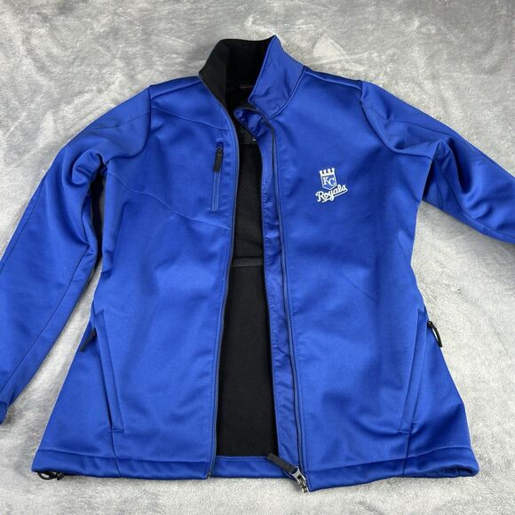 KC Royals Antigua Traverse Jacket Women S Zip Front Royal Blue Polyester Pockets - Picture 1 of 16